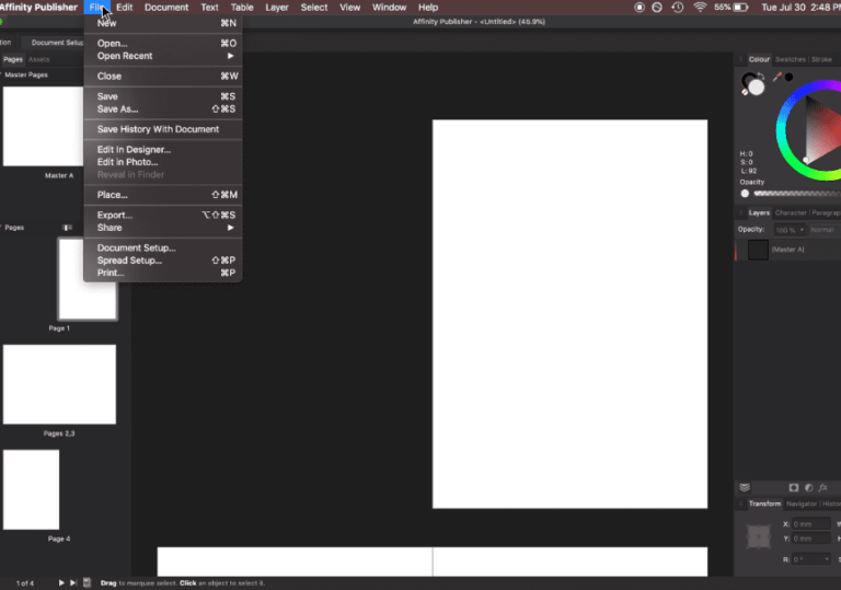 export affinity publisher to indesign
